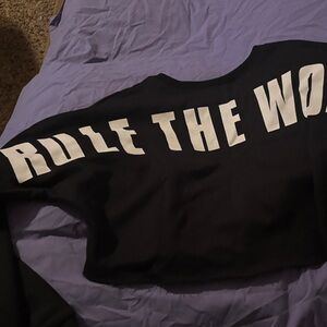 Black Crop Top with White Print